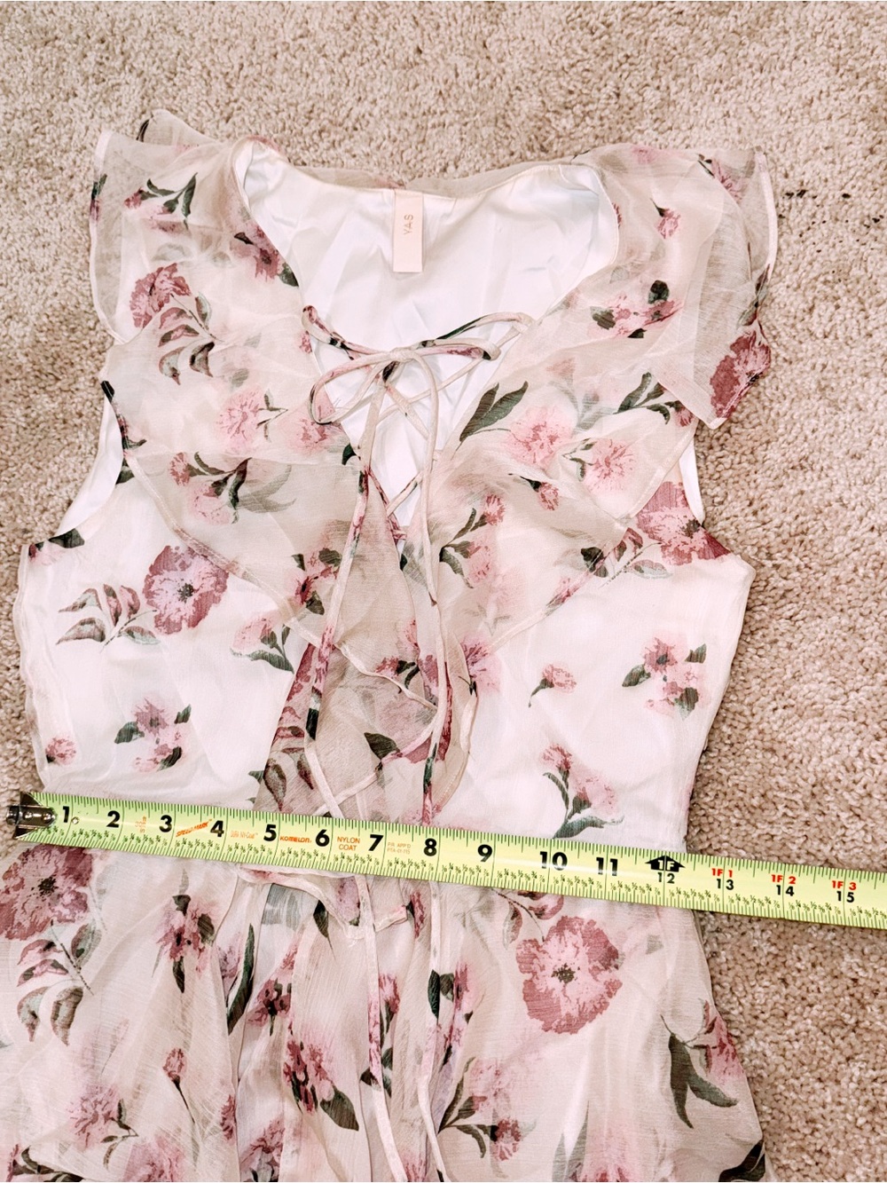 Y.A.S high-low asymmetrical pink floral maxi dress - Picture 13 of 15